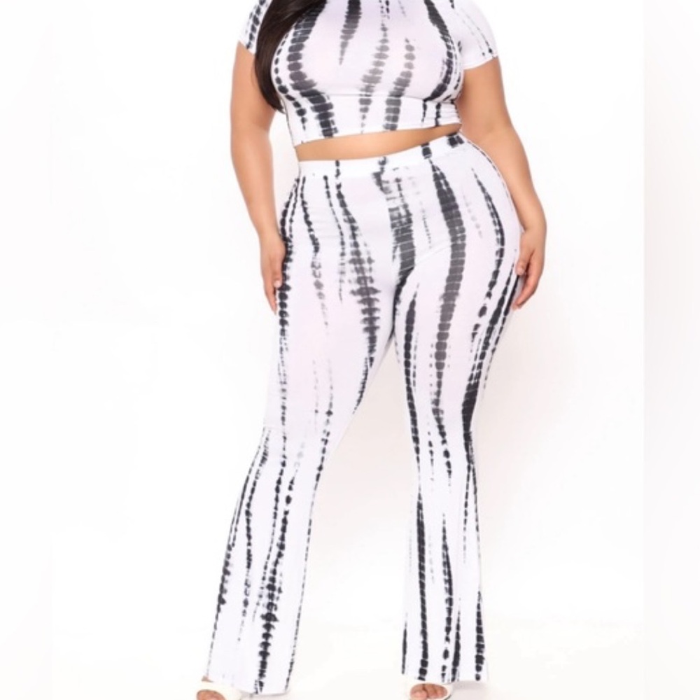 Fashion Nova Monochrome Flare Jumpsuit